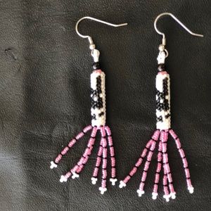 Beaded Playboy bunny Earrings